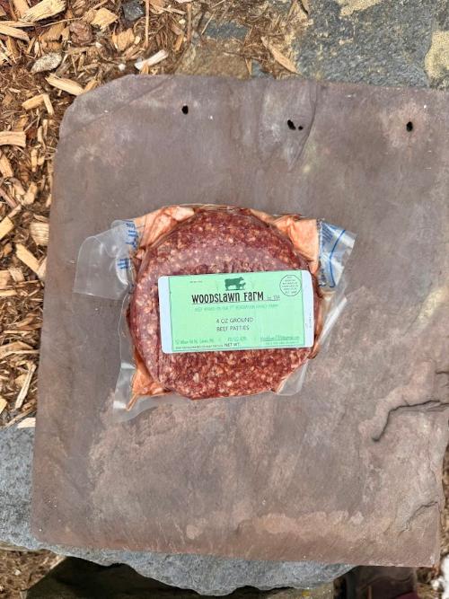 4 oz ground Beef Patties stacked